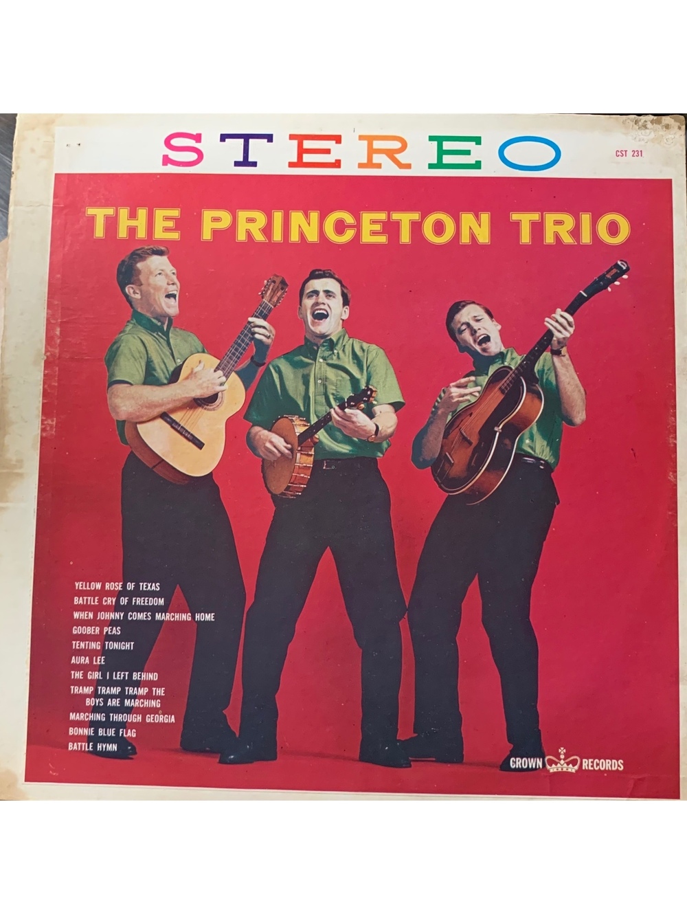 The Princeton Trio Stereo Vinyl Record CST 231 Folk and Country Music Album